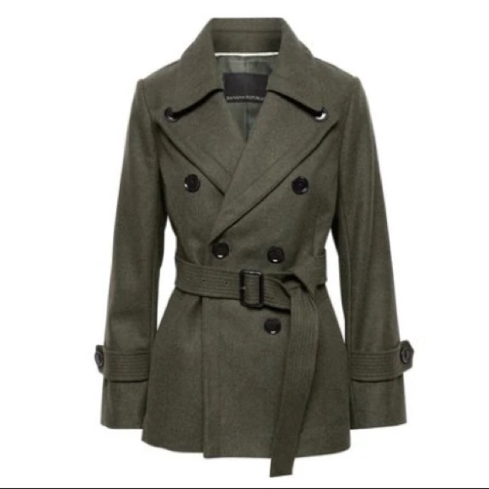 Banana Republic Women’s Green Short Trench Coat